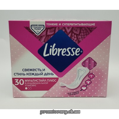 АкціяПрокл.щоден. Libresse мультістаїл плюс інд.упак. /30шт* АкціяПрокл.щоден. Libresse мультістаїл плюс інд.упак. /30шт*
