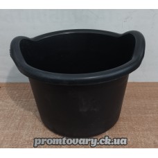 Миска пласм. 10л чорн.еласт.з ручк. Ф /шт