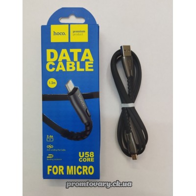 Кабель USB AM/micro USB 1,2м Hoco U58 2,4A чорний