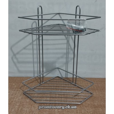 Полка д/ванни та кухні метал кутова 2-х ярусна /шт