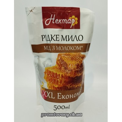 Мило рідке Дой-пак Нектар Мед з молоком /500мл
