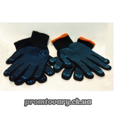 Рукавиці робочі з ПХВ чорні  (крепкі) /пара