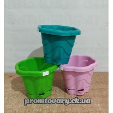 Горшок д/вазон.Ромашка з/підст.d15 h12 кольор./шт