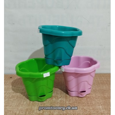 Горшок д/вазон.Ромашка з/підст.d15 h12 кольор./шт