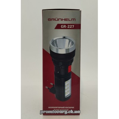 Ліхтар Grunhelm GR-227 ручн. 1W LED+8SMD акум.400mAh /шт Ліхтар Grunhelm GR-227 ручн. 1W LED+8SMD акум.400mAh /шт