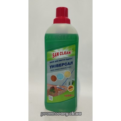 АкціяЗас.д/приб. San clean універсал з аромат.хвої д/паркет, ламінат, лінол.кахель /1000мл
