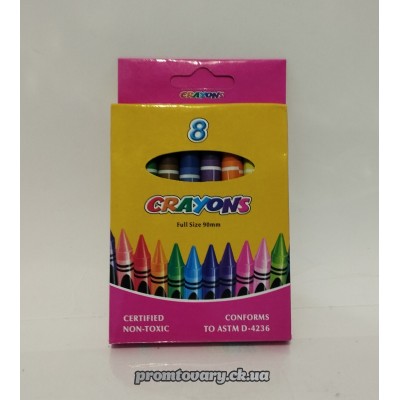 Олівці кольор.воскові Crayons /наб 8кол