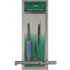 Набір манікюрний Ножниці + пилочка + пінцет /шт