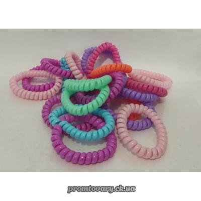 Резинки для волосся Спіраль силікон SVТ 0711 кольор. /шт