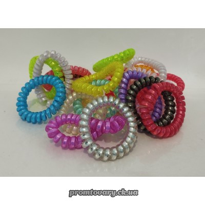 Резинки для волосся Спіраль силікон SVТ 1453 кольор.перлам. /шт