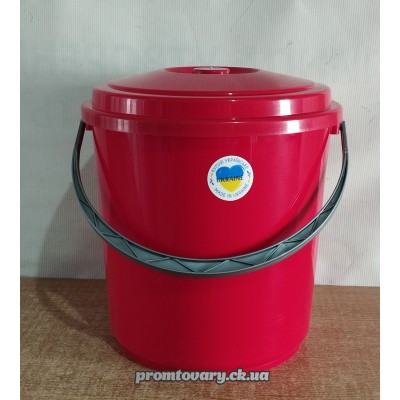Відро пл. харч. 14л пласт.ручка+кришка Алеана /шт