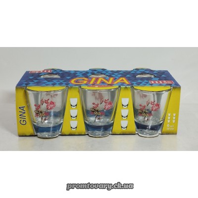 Чарка набір Gina з мал. Одеська квітка 45мл /6шт (8243)