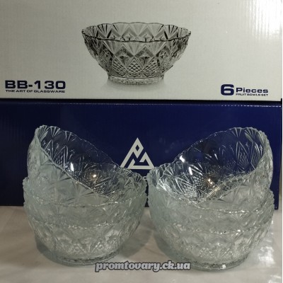 Набір салат.скло Piramid glass BB-130 6 мал.12,5 /6шт 