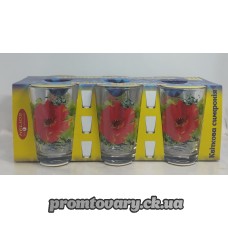 Стакан набір з мал. Квіткова симфонія 190мл високі /6шт арт.8259