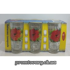 Стакан набір з мал. Квіткова симфонія 245мл високі /6шт арт.8227
