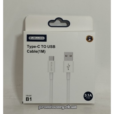 Кабель USB AM/Type-C 1м 3,1A Jellico В1 білий