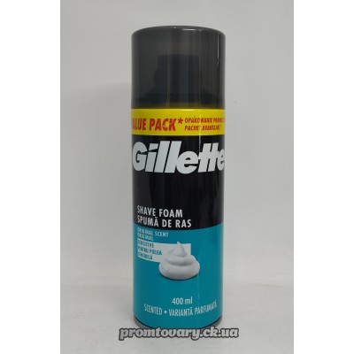 АкціяПіна д/гоління Gillette Foam  Чут.шкіра (бірюз.) /400мл