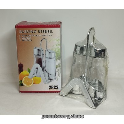 Набір д/спецій скло+нерж 6080 /2предм+салф