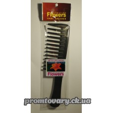 Розчоска плоска Flowers з ручкой велика рідк.зуб.407/шт