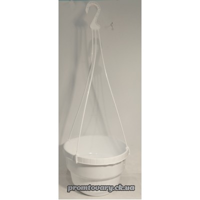 Горшок д/вазон.з підвіс.Пітунья з/підст d20 h13 2,5л біл./шт