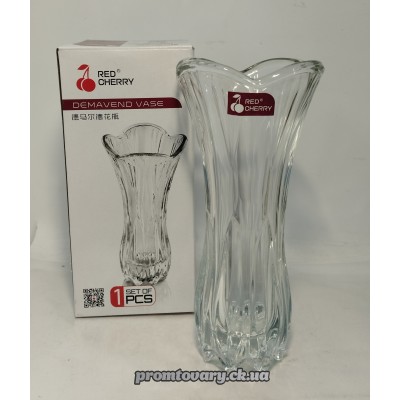 Ваза д/квітів cкло під хрусталь Red cherry 19см FP069
