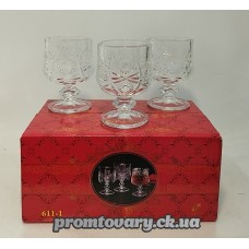 Чарка набір Glassware "Старлайт" 50мл на ножкі /6шт  6381