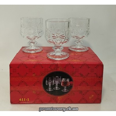 Чарка набір Glassware "Старлайт" 50мл на ножкі /6шт  6381