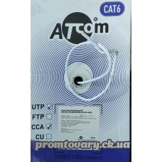 Кабель UTP Cat 6e 0,51mm Atcom CCA 1Gb/s білий 16382 /1м