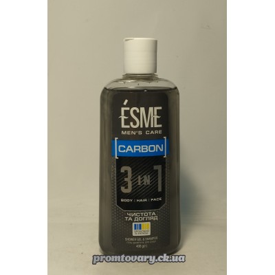 АкціяГель д/душу+шампунь Men 3в1 д/чол.ESME Carbon/400мл