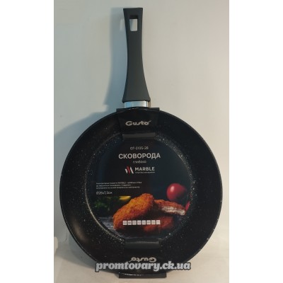 АкціяСковорода алюм. Gusto GT-2105-28 покр.Marble 28*7,3см без кришки (пресов. алюм, антиприг.керам.покр) /шт