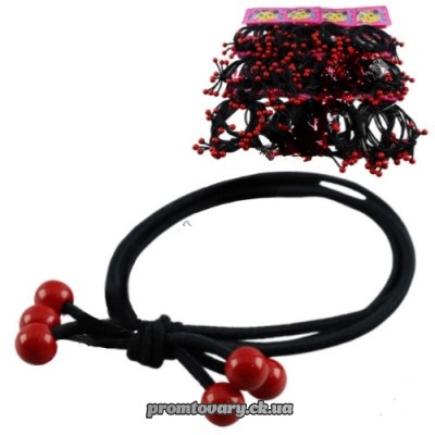 Резинки для волосся SVТ 2591 тонка з бусинками /набір 4шт