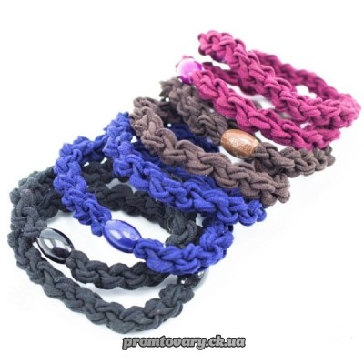 Резинки для волосся плетена SVT-01892  діам.6см  ПОШТУЧНО