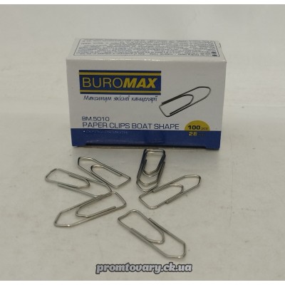 Скріп.канц. Buromax ВМ5010 28мм п'ятикутні нікел./100шт
