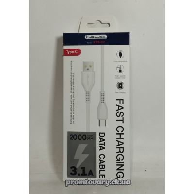 Кабель USB AM/Type-C 1м 3,1A Jellico KDS-32 білий Кабель USB AM/Type-C 1м 3,1A Jellico KDS-32 білий