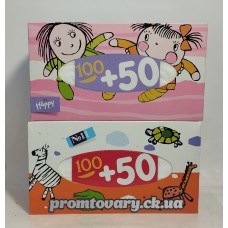 АкціяХустинка паперова Bella Baby Happy універсальні двошарові коробка /100+50шт