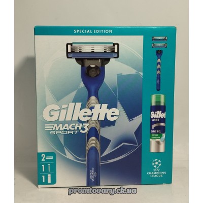 АкціяНаб.чол.Gillette Mach3 Sport(2к)+гель д/бр.Gillette Series/200мл
