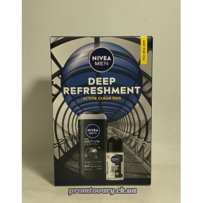 Наб.чол. Nivea Deep Refreshment гель д/душа 250мл.+дез.шарік.50мл