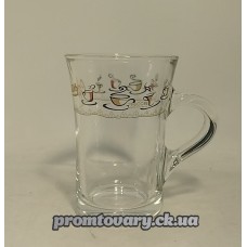 Чашка скло прозора з малюнк. Bock кава 230мл 8115 /шт
