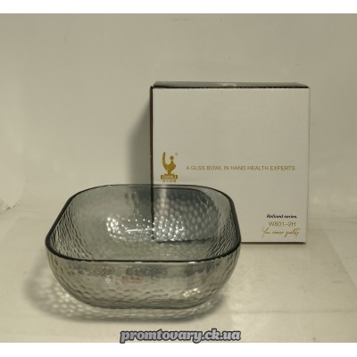 Салатниця скло Qianli W801-2H d135мм мал. Квадро блек /шт 