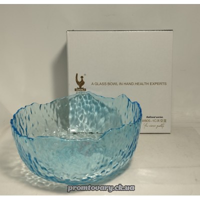 Салатниця скло Qianli W805-1С-Blue d160мм сер. Магнолія блу /шт 