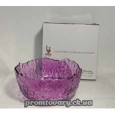 Салатниця скло Qianli W805-1С-Pink d160мм сер. Магнолія пінк /шт 