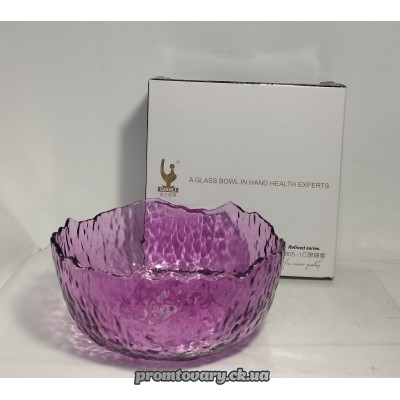 Салатниця скло Qianli W805-1С-Pink d160мм сер. Магнолія пінк /шт 