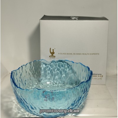 Салатниця скло Qianli W805L(С)-Blue d195мм сер. Магнолія блу /шт 