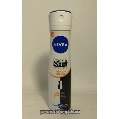 АкціяДез.жін.спрей Nivea Black & White Ultimate impact д/чорного і білого 150 мл